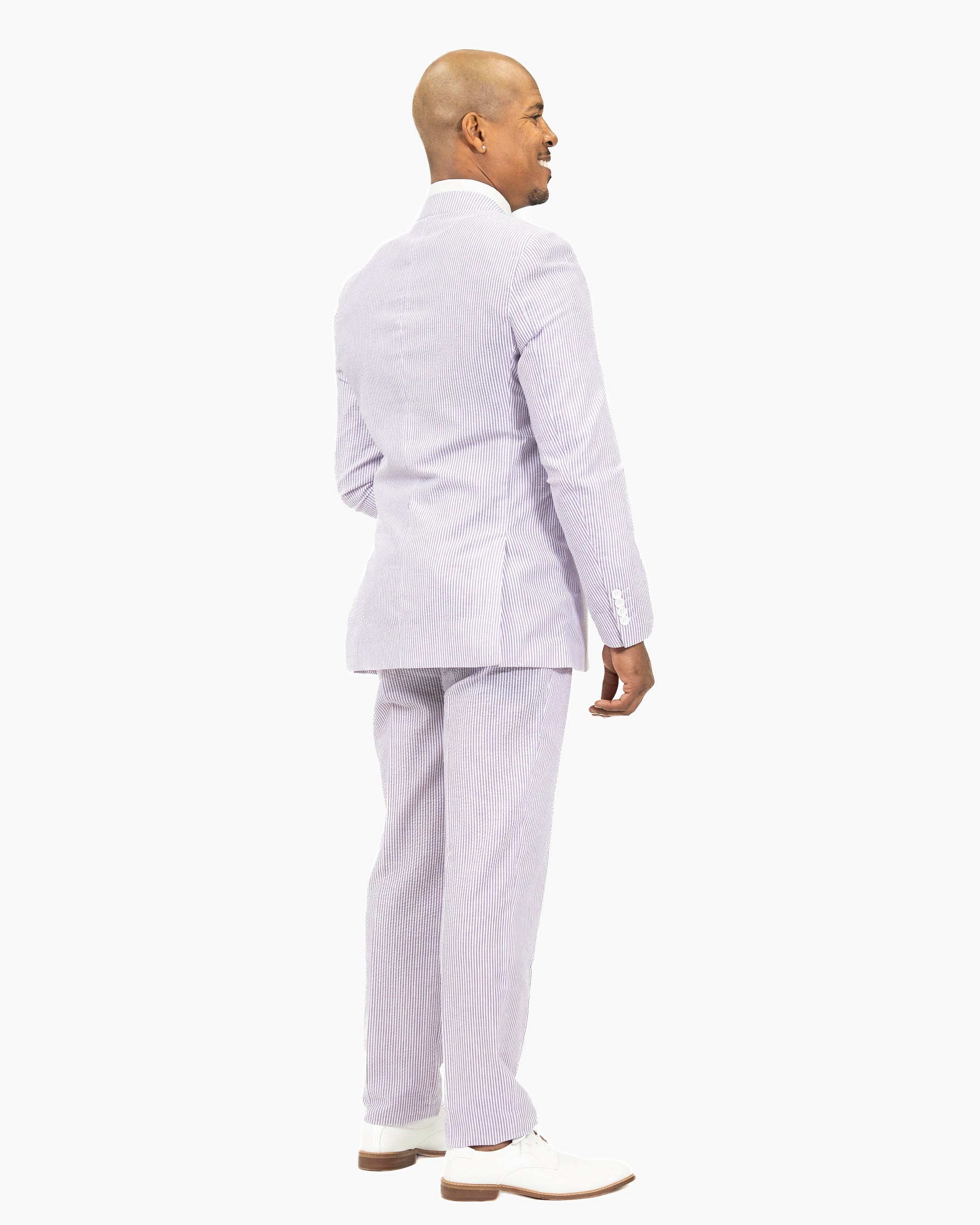 Purple Seersucker 3-Piece Slim-Fit Suit