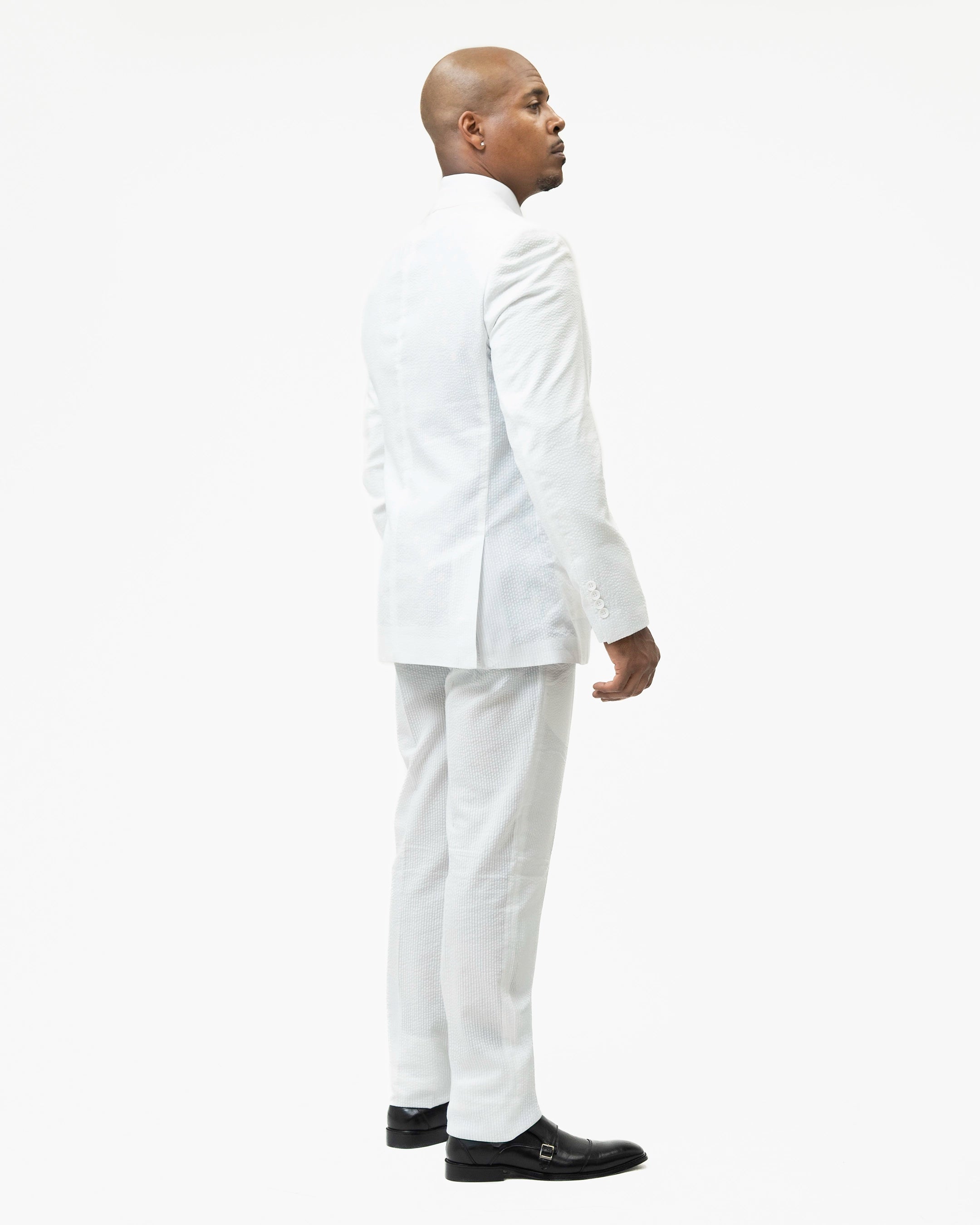 White Seersucker 3-Piece Modern-Fit Suit