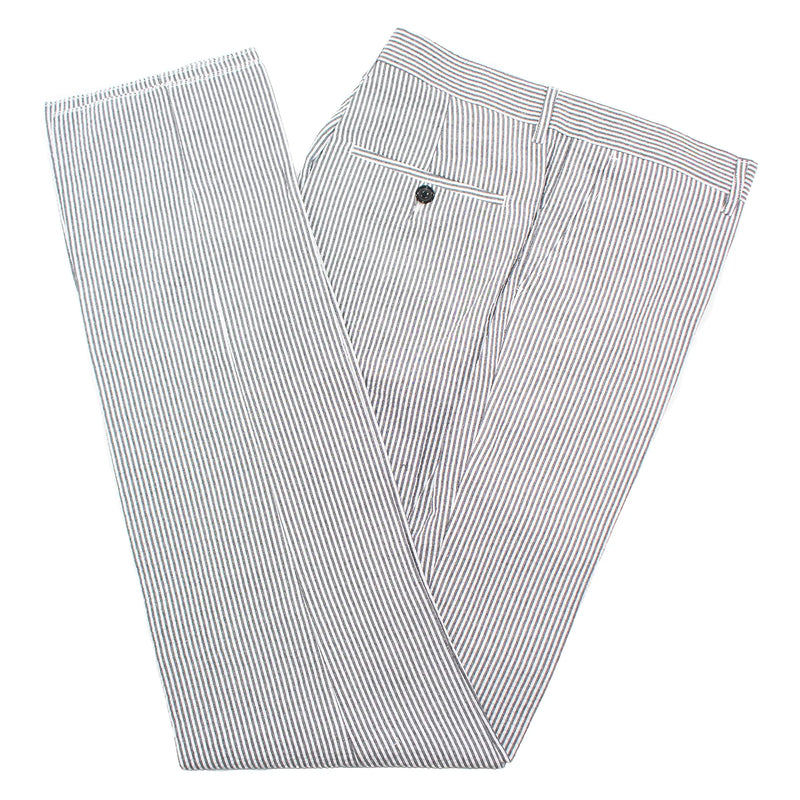 Men's Black And White Seersucker Cotton Fabric Suit