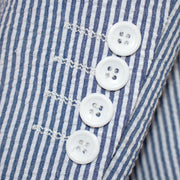 Men's Blue Seersucker 3-Piece Tailored-Fit Suit