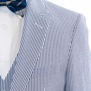 Men's Blue Seersucker 3-Piece Tailored-Fit Suit