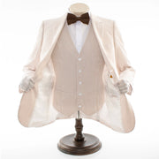 Tan Seersucker 3-Piece Tailored-Fit Suit