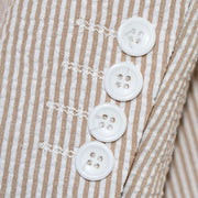 Tan Seersucker 3-Piece Tailored-Fit Suit