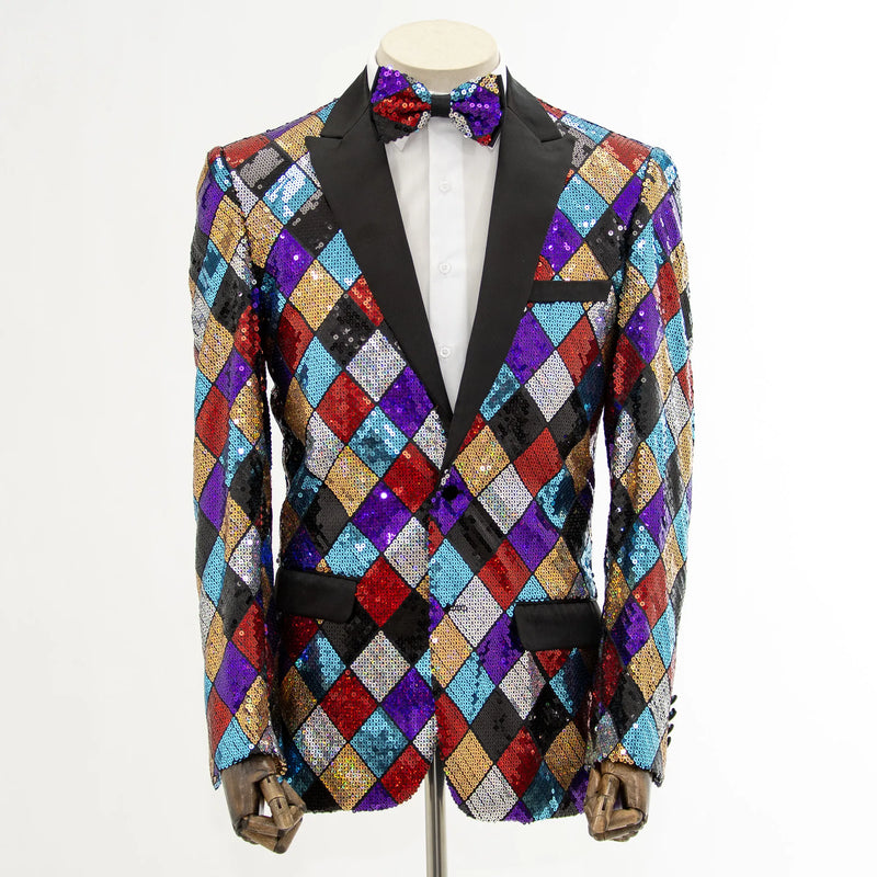 Rainbow Sequin Modern-Fit Jacket