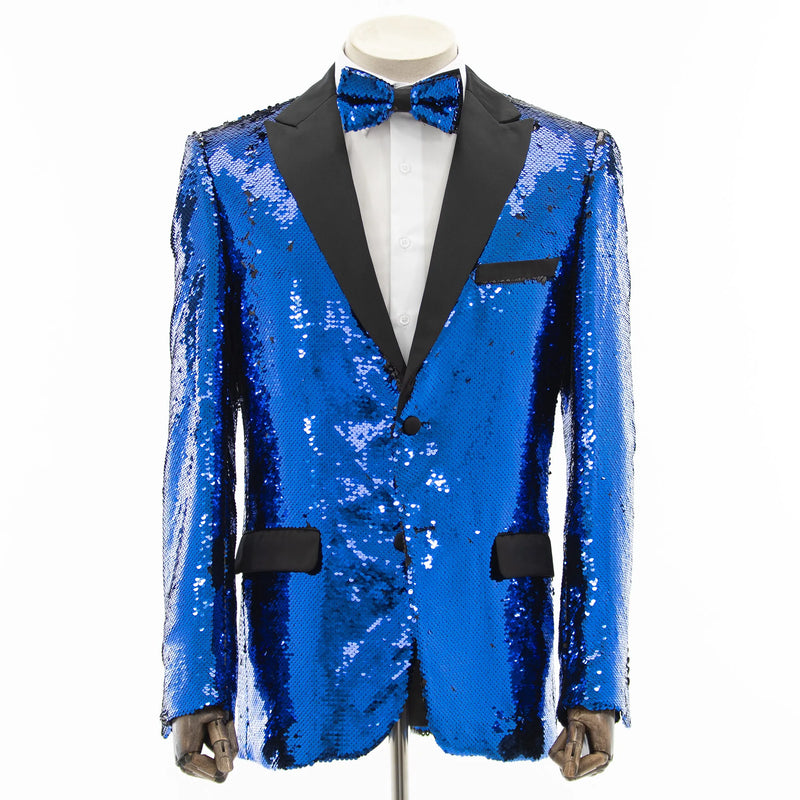 Royal Blue Sequin Modern-Fit Jacket