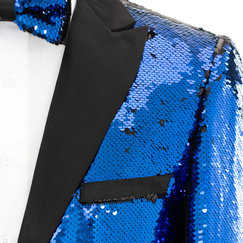 Royal Blue Sequin Modern-Fit Jacket