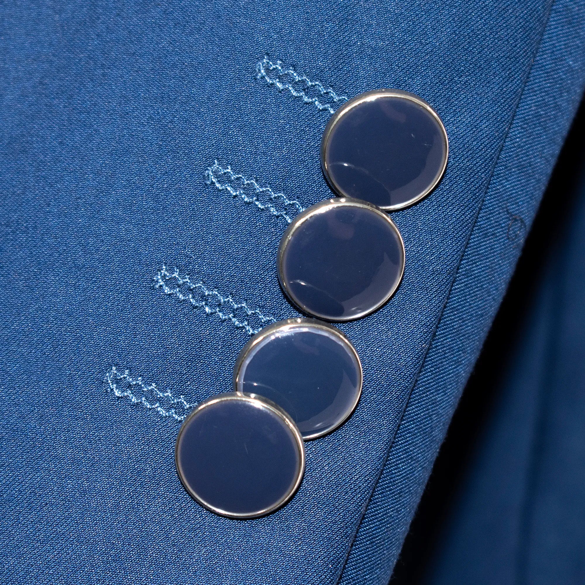 Blue 2-Piece Slim-Fit Suit With Interchangeable Shawl Lapels
