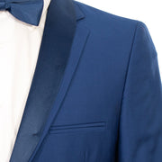 Blue 2-Piece Slim-Fit Suit With Interchangeable Shawl Lapels