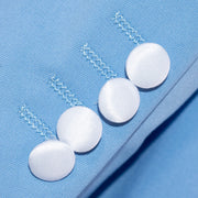 White Trim on Sky Blue Stretch 3-Piece Slim-Fit Tuxedo