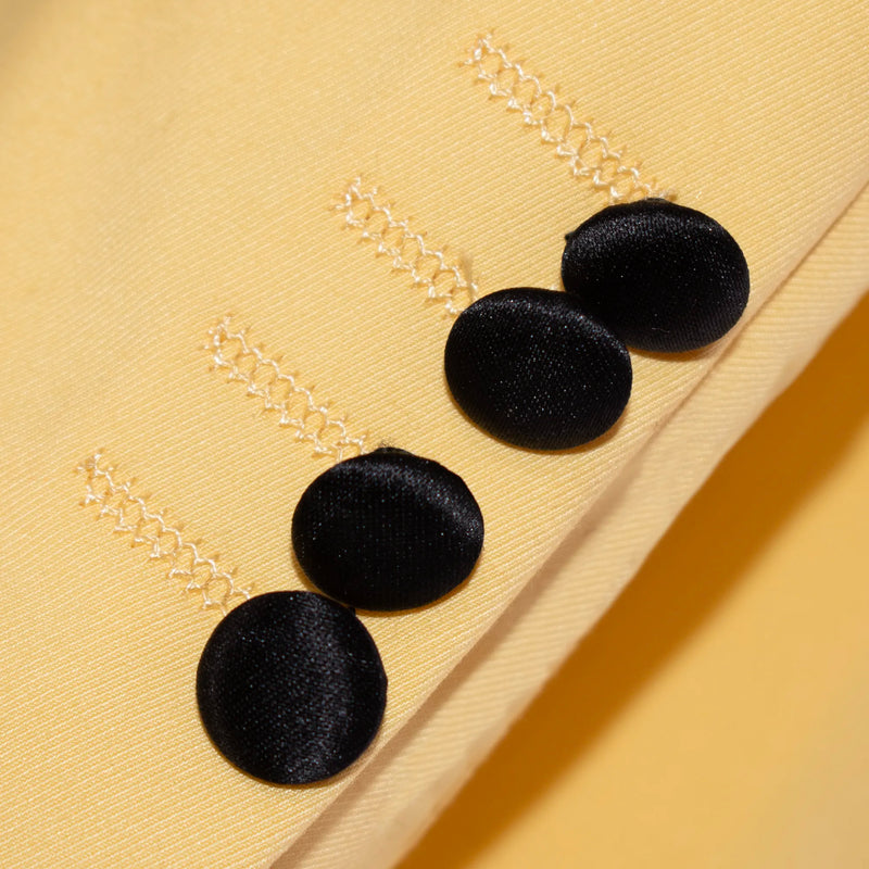Black Trim on Yellow Stretch 3-Piece Slim-Fit Tuxedo
