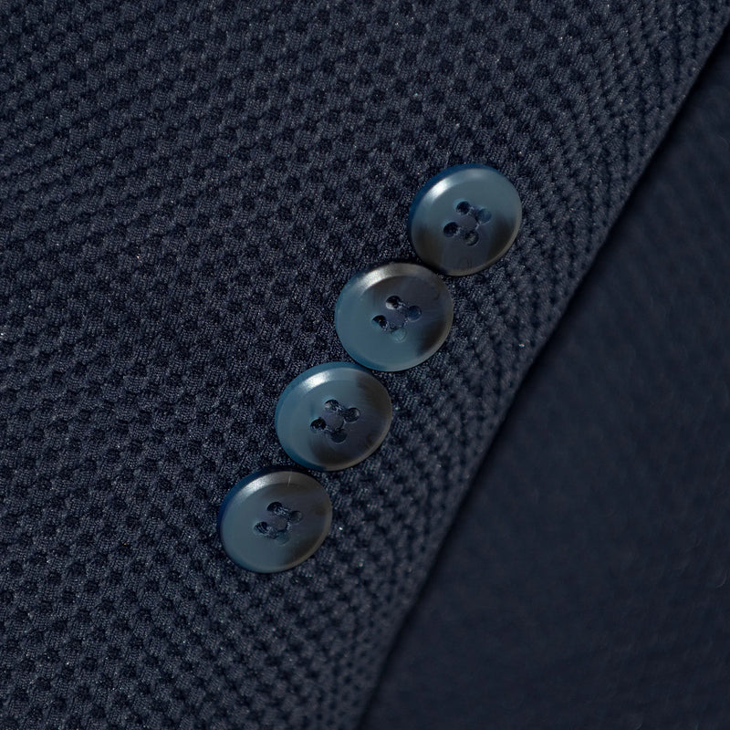 Navy stretch Bird's Eye designed Jacket With Removable Waistcoat Piece