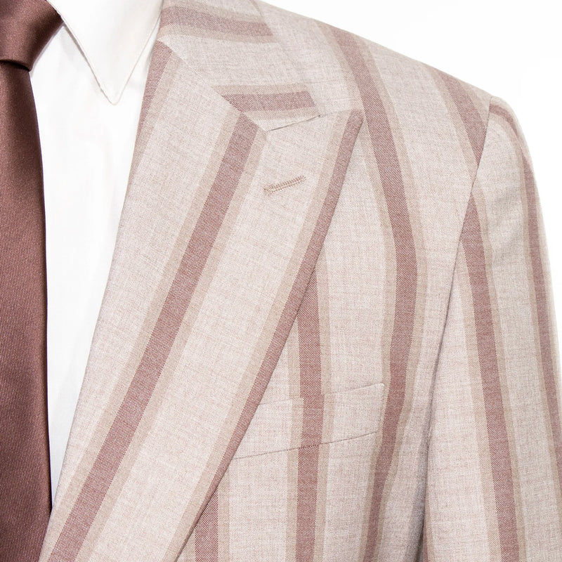 Sand Multitrack Stripe 3-Piece Tailored-Fit Suit