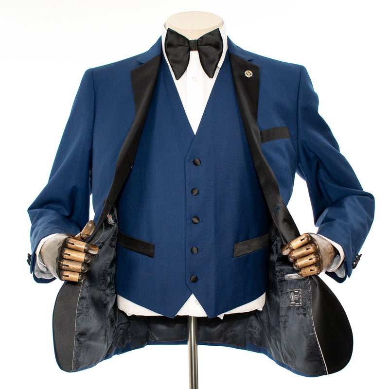 Sapphire 3-Piece Tailored-Fit Tuxedo with Black Notch Lapel