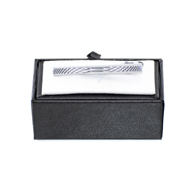 Silver Wavy Lattice Tie-Bar