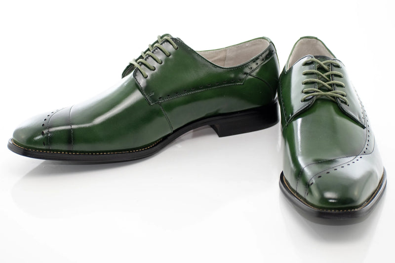 Asymmetrical Stitch Derby Style Lace-Up Dress Shoes