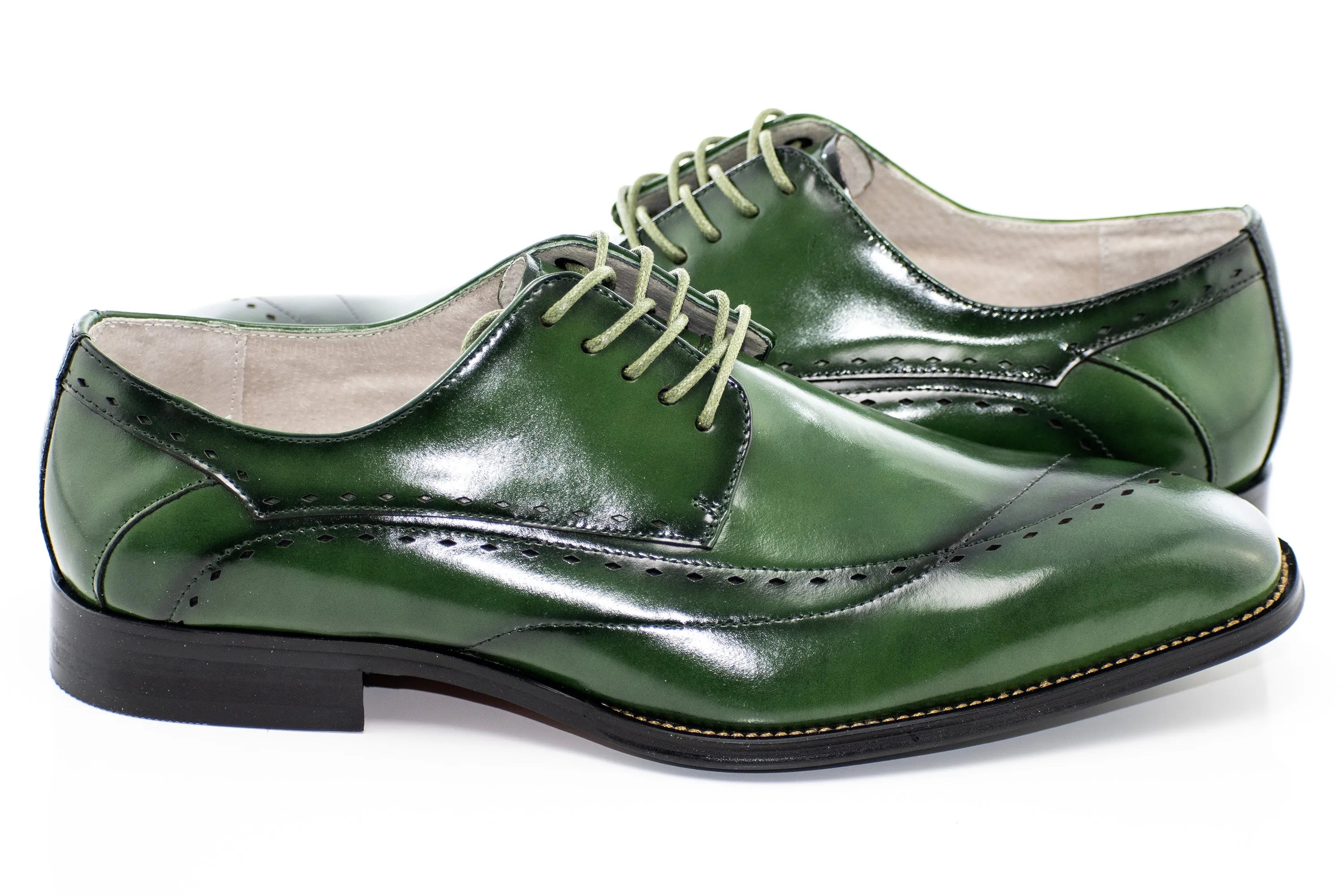 Asymmetrical Stitch Derby Style Lace-Up Dress Shoes
