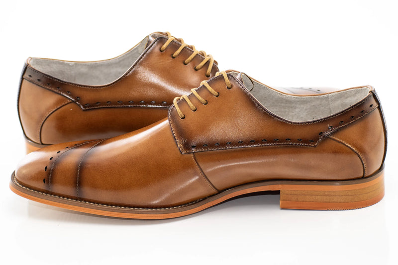 Asymmetrical Stitch Derby Style Lace-Up Dress Shoes