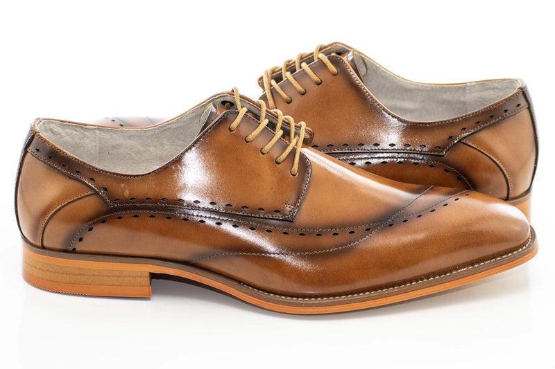 Asymmetrical Stitch Derby Style Lace-Up Dress Shoes