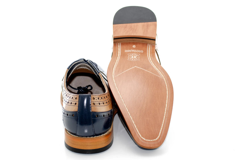 Navy & Tan Brogue Wingtip