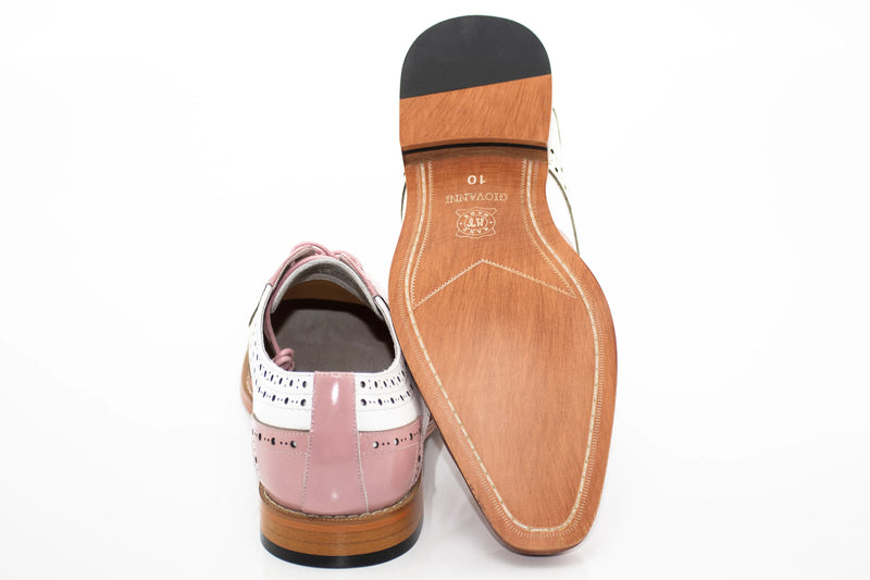 Pink and White Brogue Wingtip