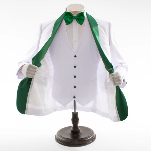 Men's White And Hunter Green 3-Piece Modern-Fit Tuxedo With Shawl Lapels