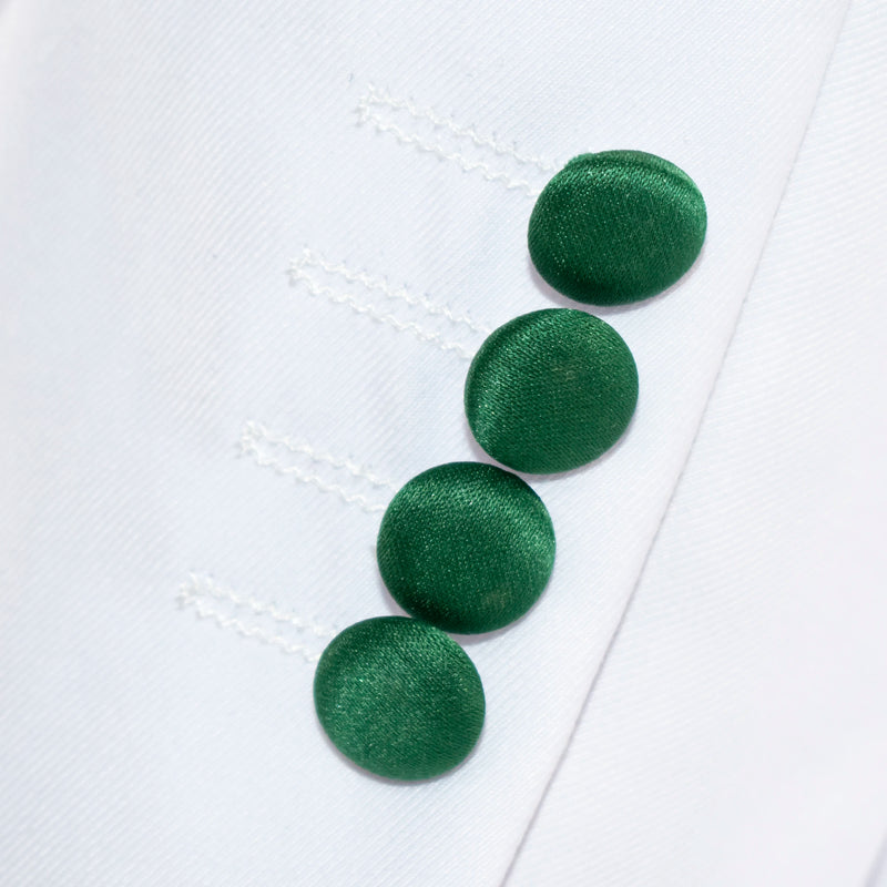 Men's White And Hunter Green 3-Piece Modern-Fit Tuxedo With Shawl Lapels