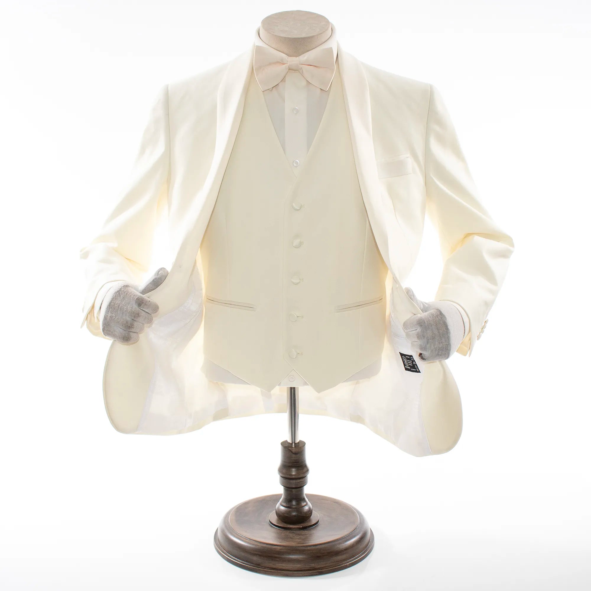 Off White 3-Piece Tailored-Fit Tuxedo with Shawl Lapel