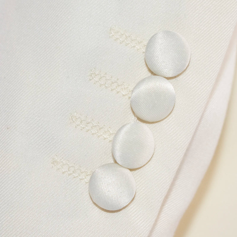 Off White 3-Piece Tailored-Fit Tuxedo with Shawl Lapel