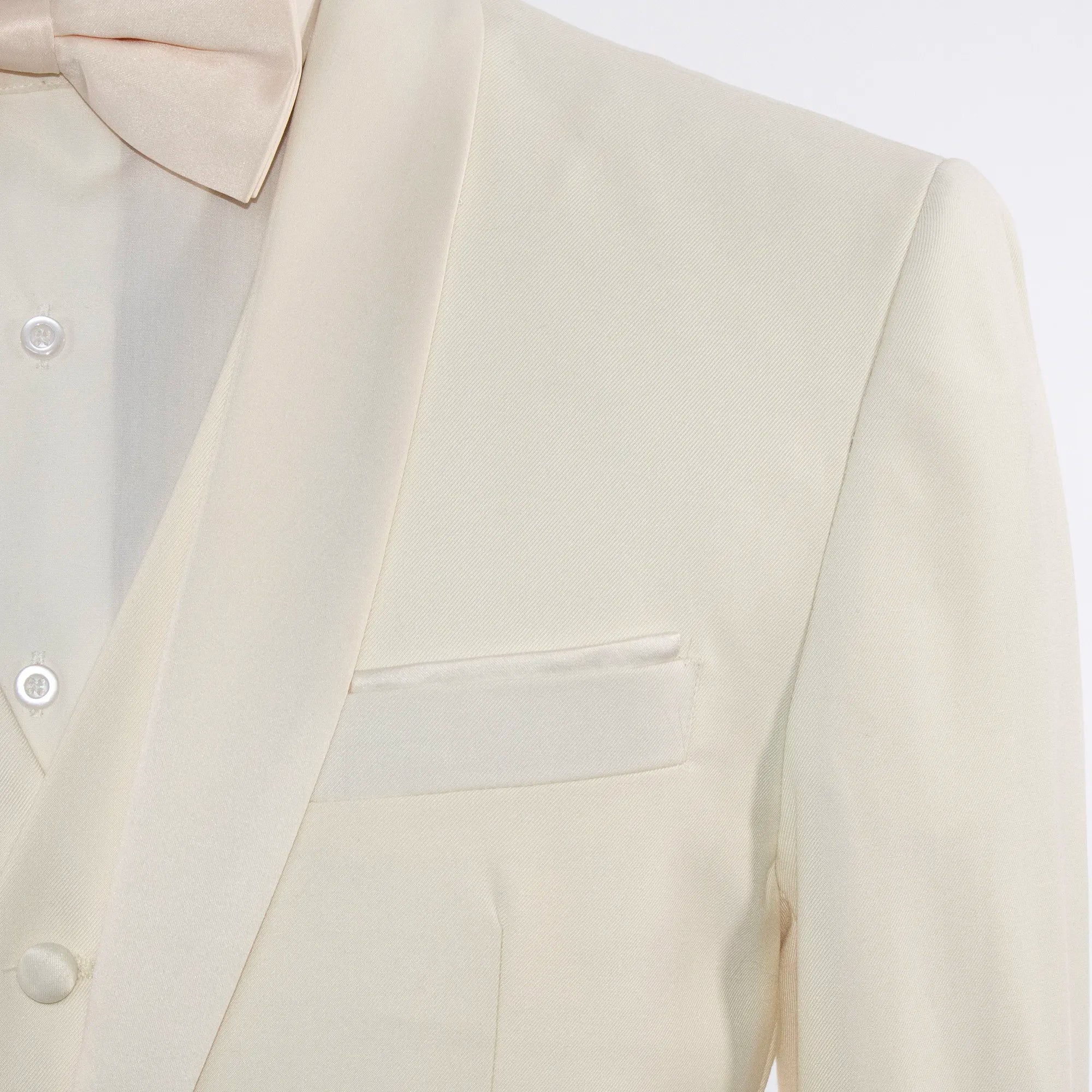 Off White 3-Piece Tailored-Fit Tuxedo with Shawl Lapel