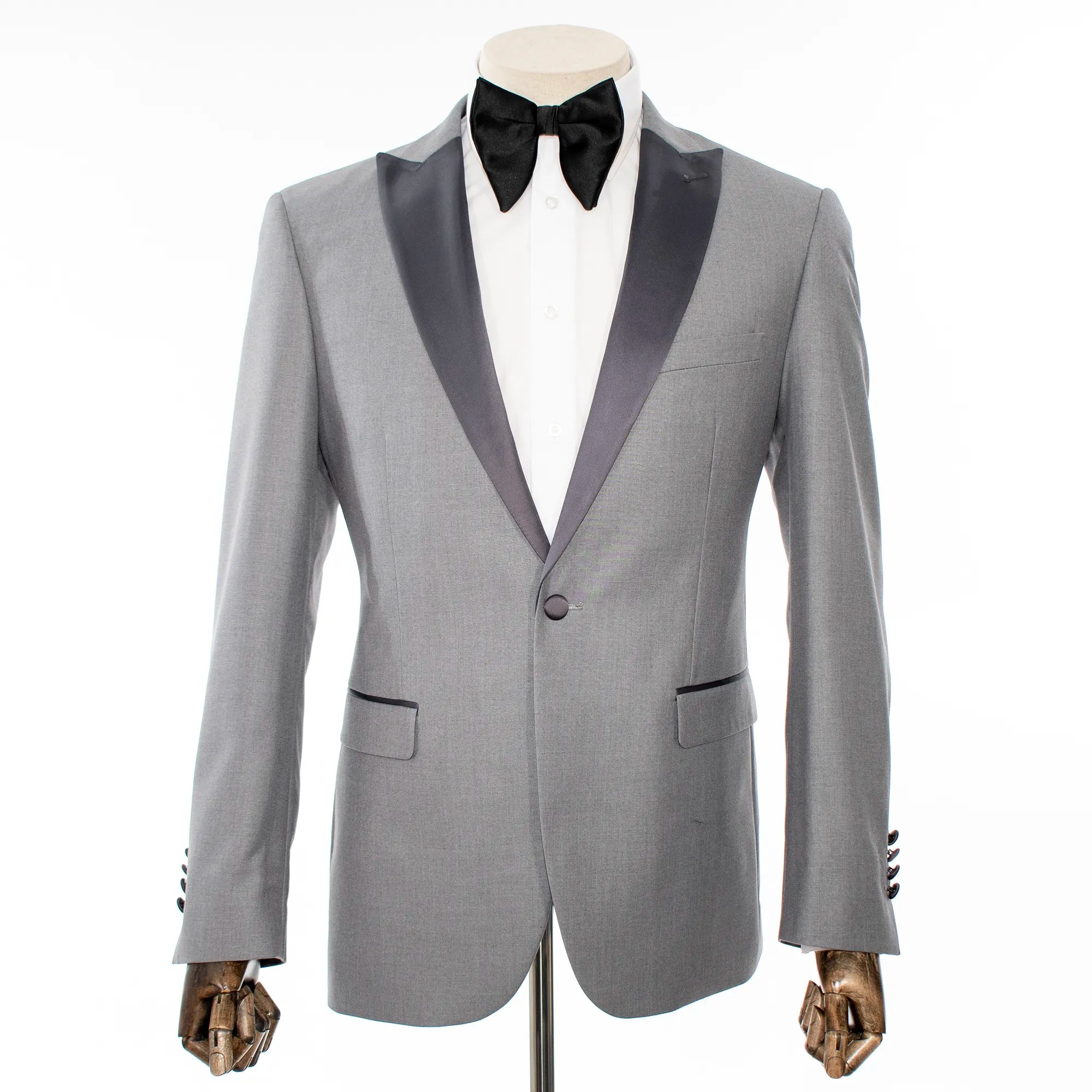 Light Gray 2-Piece Slim-Fit Luxury Tuxedo With Peak Lapels
