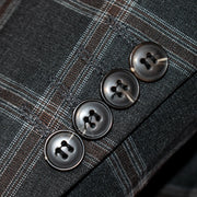 Black Plaid 3-Piece Slim-Fit Tweed Suit