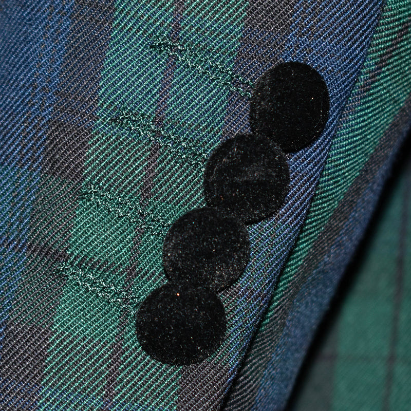 Green Plaid Modern-Fit Dinner Jacket
