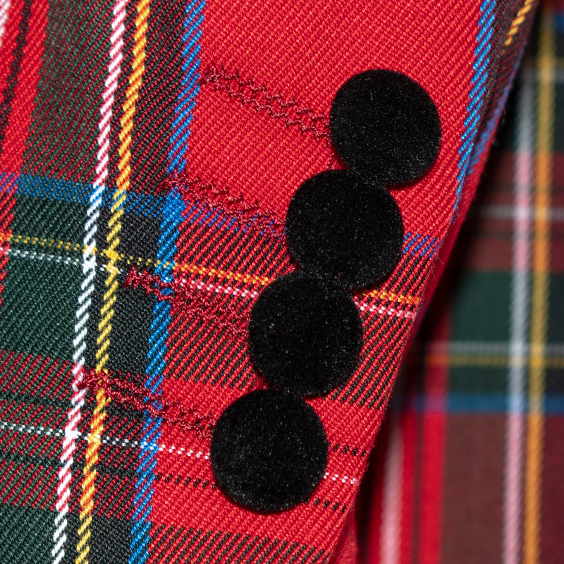 Red Plaid Modern-Fit Dinner Jacket