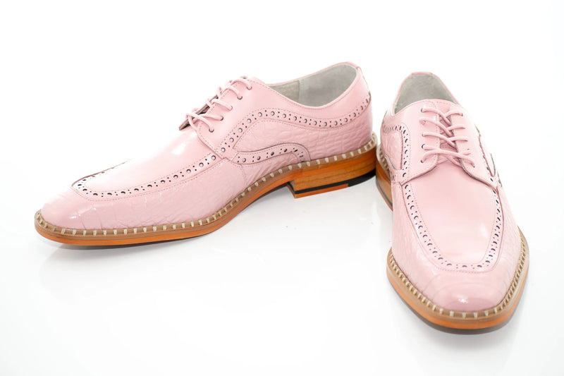 Leather Apron-Toe Alligator Derby Dress Shoes