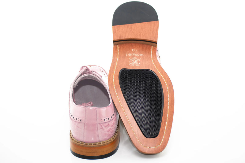 Leather Apron-Toe Alligator Derby Dress Shoes