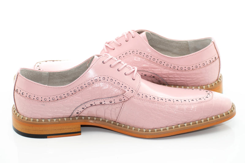 Leather Apron-Toe Alligator Derby Dress Shoes