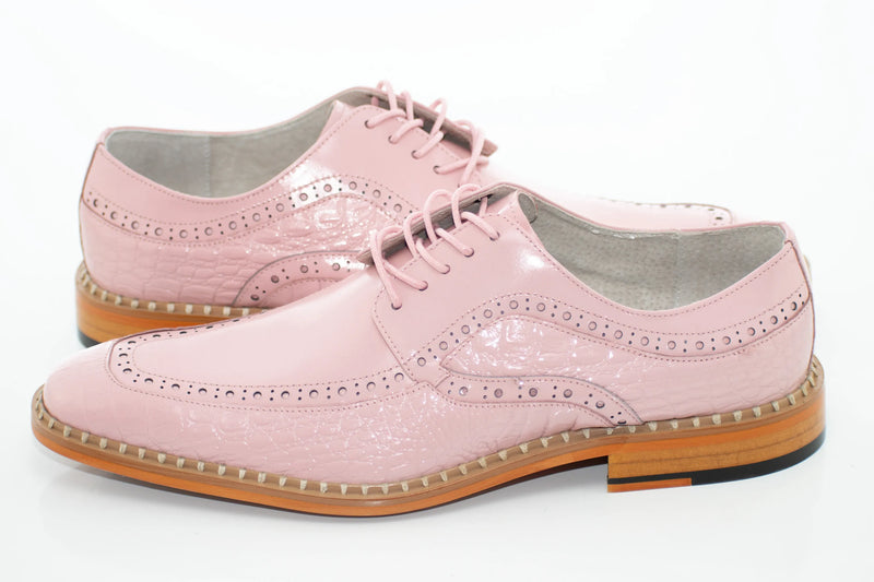 Leather Apron-Toe Alligator Derby Dress Shoes