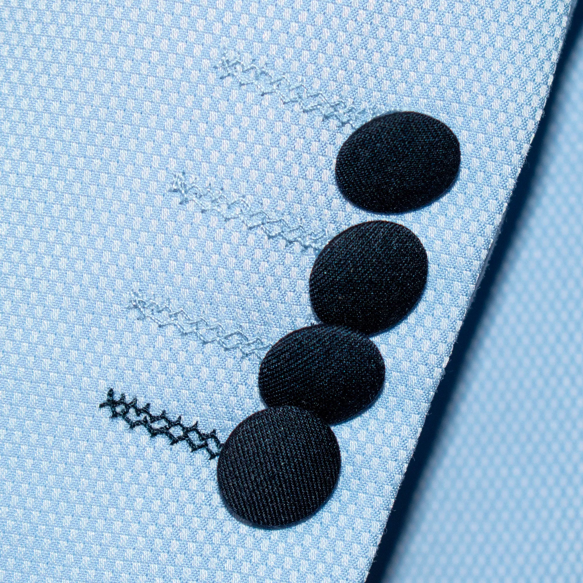 Light Blue Fretted 3-Piece Slim-Fit Tuxedo
