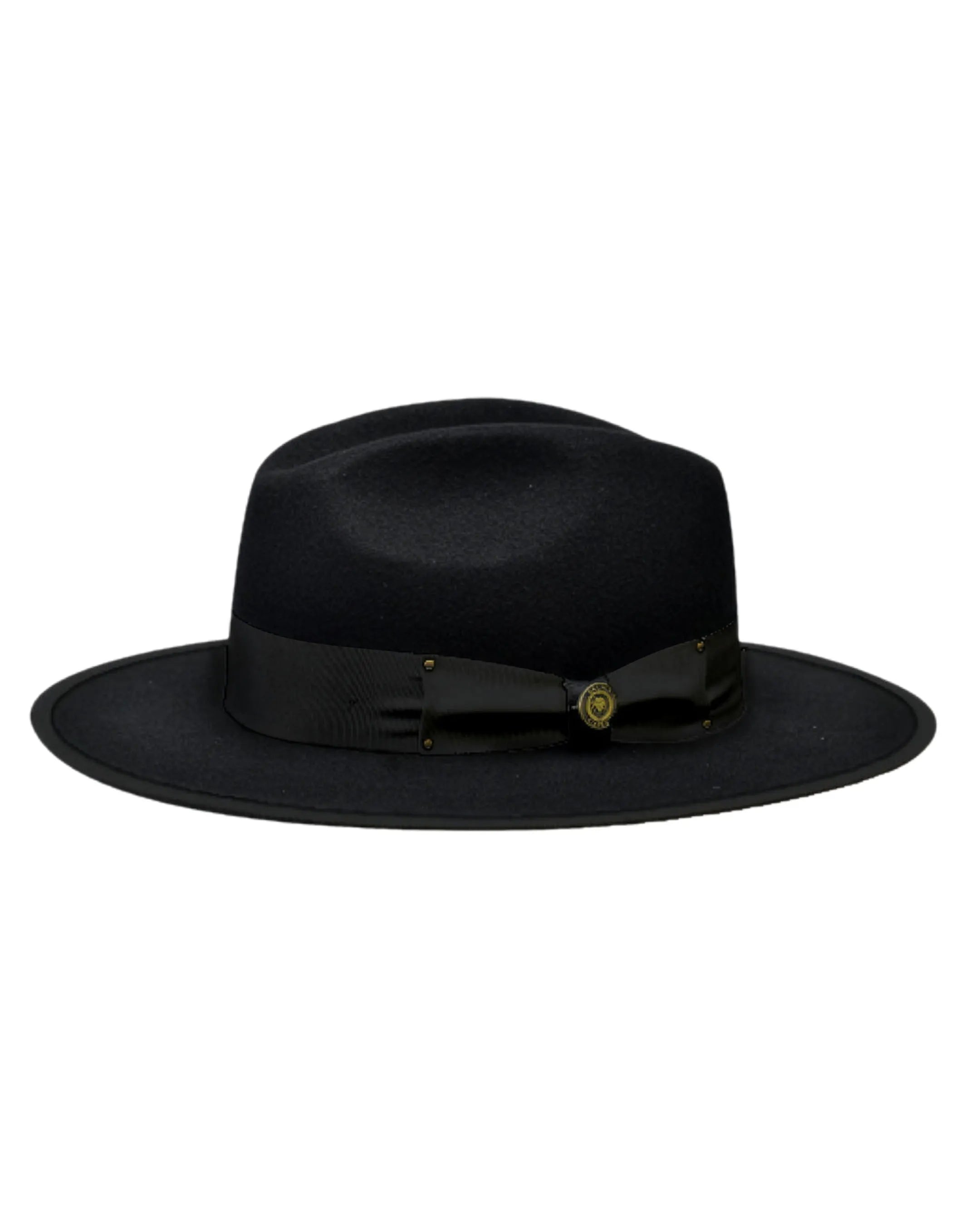 Wool Felt 2-Tone Fedora with Flat Wide Brim