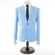 Men's Light Blue Slim-Fit Suit With Notch Lapels