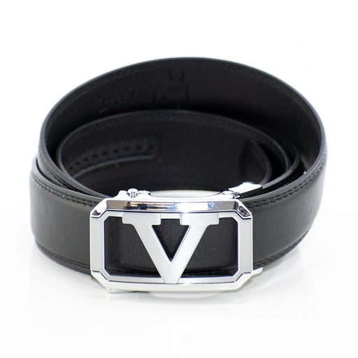 Men's Silver Monogram V Belt Buckle