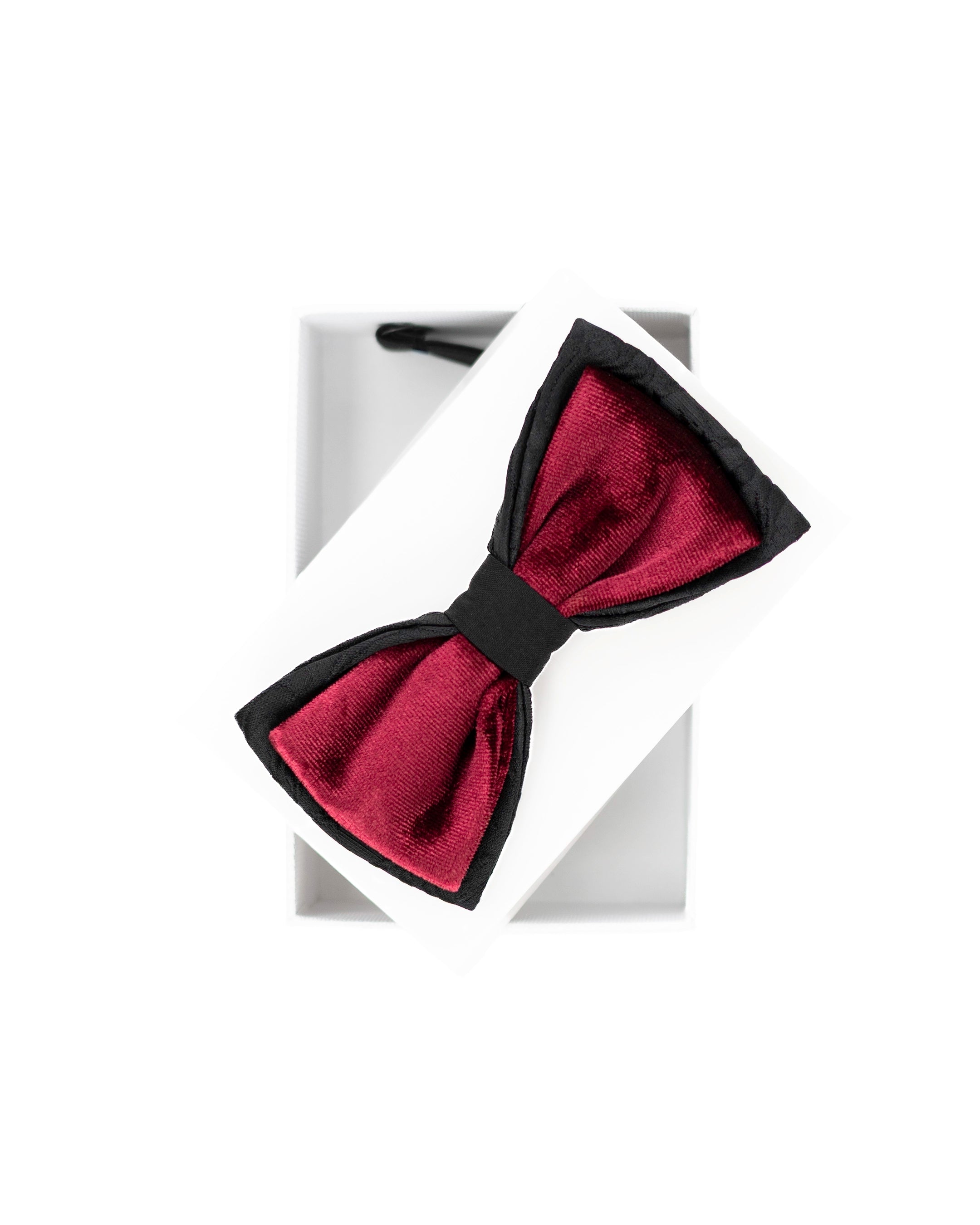 Burgundy Velvet and Brocade Bowtie from Dolce Vesta | One Size Fits All