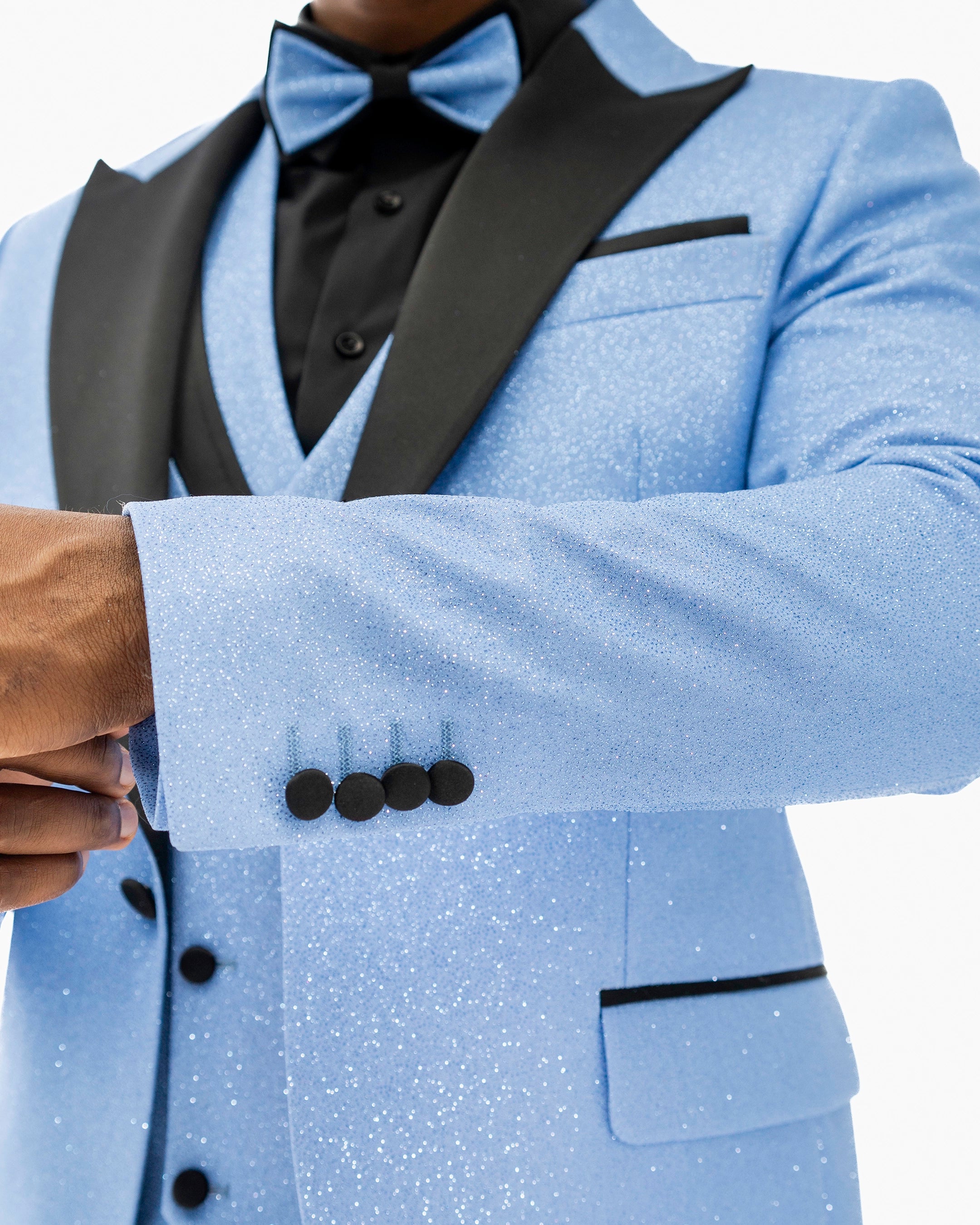 Dante | Ice Blue Glitter 3-Piece Tailored-Fit Tuxedo
