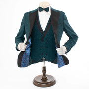 Dante | Teal Glitter 3-Piece Tailored-Fit Tuxedo