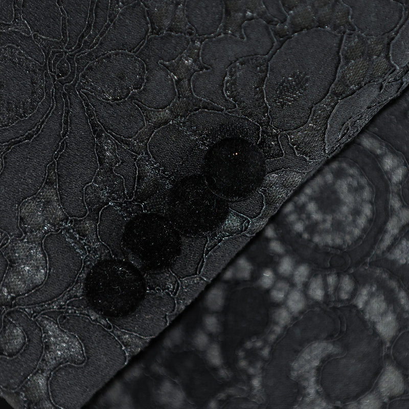 Black Embroidered Floral 2-Piece Suit With Shawl Lapels