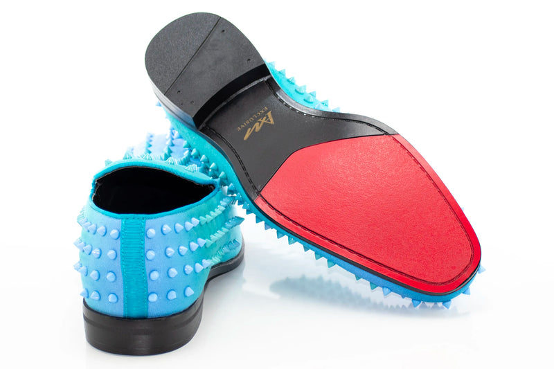 Turquoise Ombre Spiked Dress Loafer