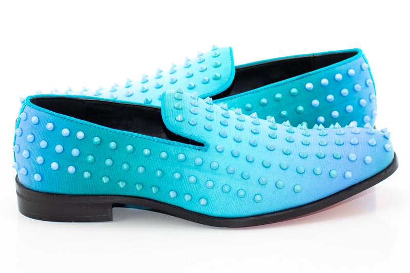 Turquoise Ombre Spiked Dress Loafer