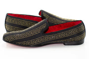 Men's Gold And Black Grecian Rhinestone Dress Loafer