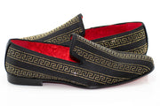 Men's Gold And Black Grecian Rhinestone Dress Loafer