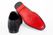 Men's Black And Red Grecian Rhinestone Dress Loafer